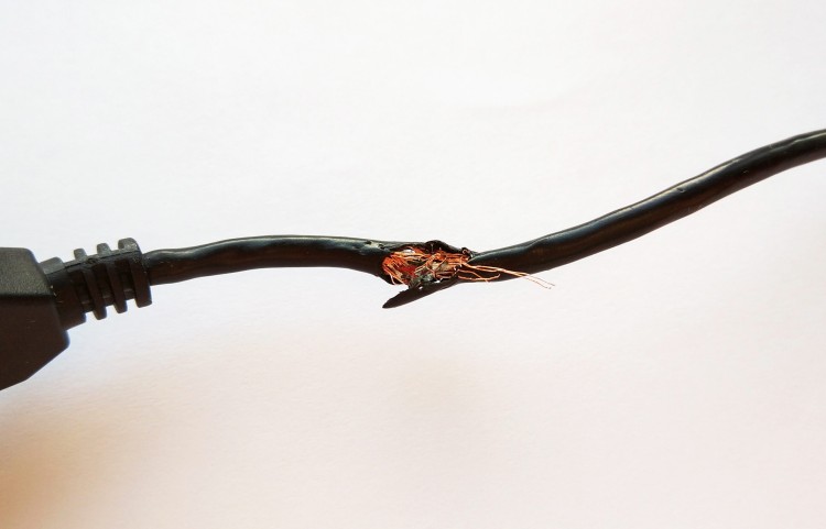 Broken wire due to electrical fault