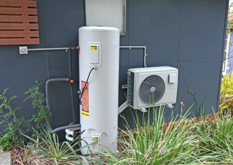 Heat pump hot water system installed