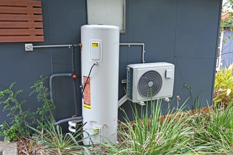 Heat pump hot water system installed